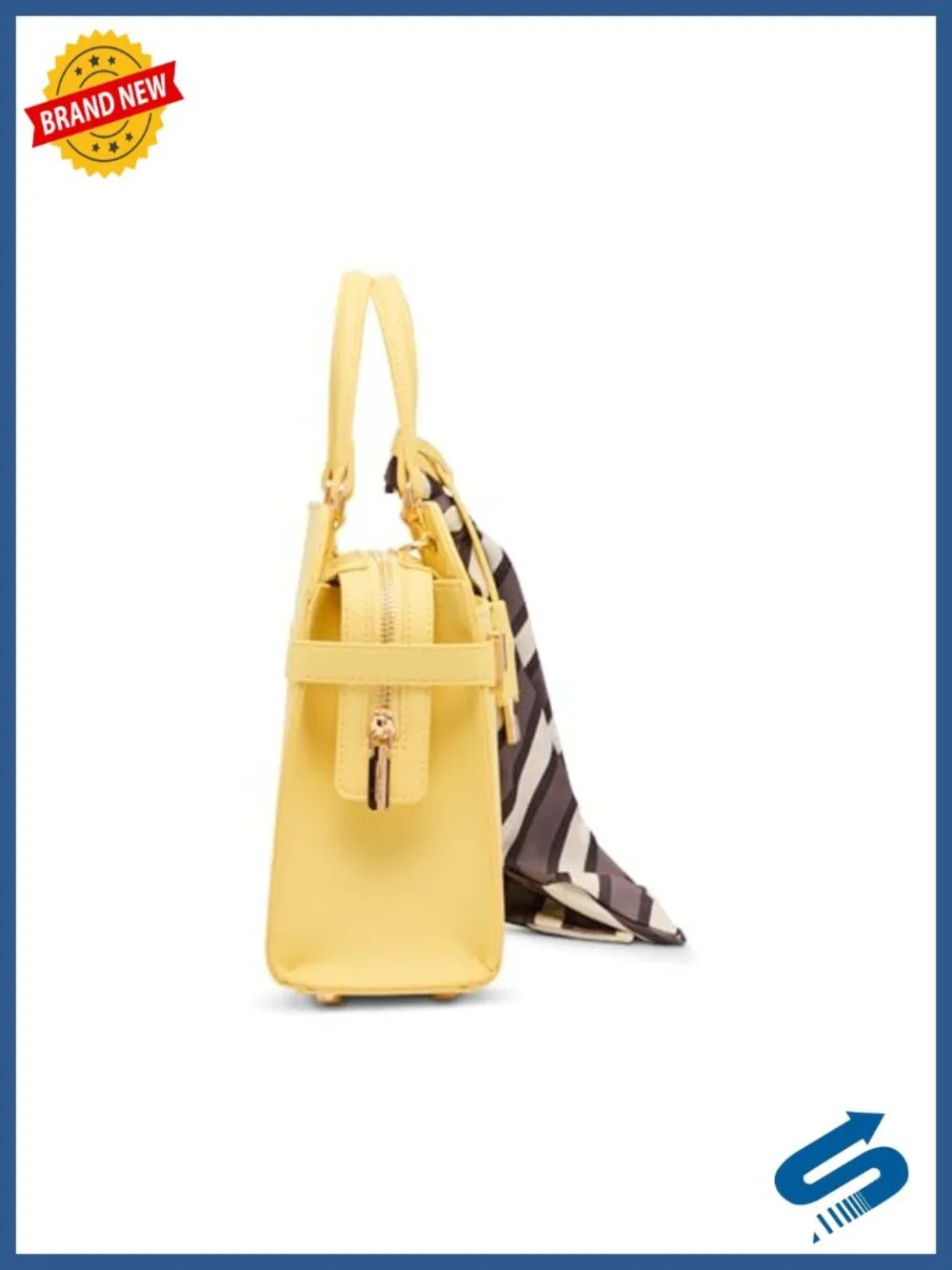 Belted Medium Satchel With Convertible Strap - Polyvinyl Chloride & Polyester